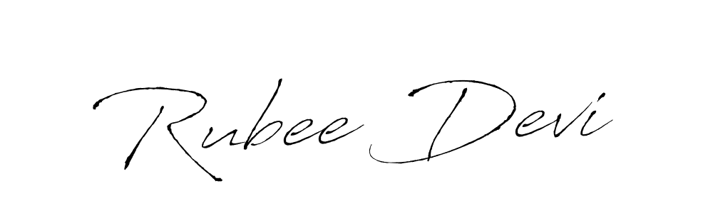 Make a beautiful signature design for name Rubee Devi. With this signature (Antro_Vectra) style, you can create a handwritten signature for free. Rubee Devi signature style 6 images and pictures png