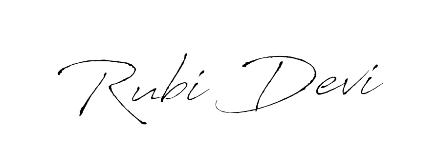 How to make Rubi Devi name signature. Use Antro_Vectra style for creating short signs online. This is the latest handwritten sign. Rubi Devi signature style 6 images and pictures png