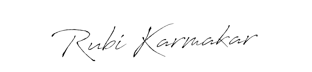 You should practise on your own different ways (Antro_Vectra) to write your name (Rubi Karmakar) in signature. don't let someone else do it for you. Rubi Karmakar signature style 6 images and pictures png