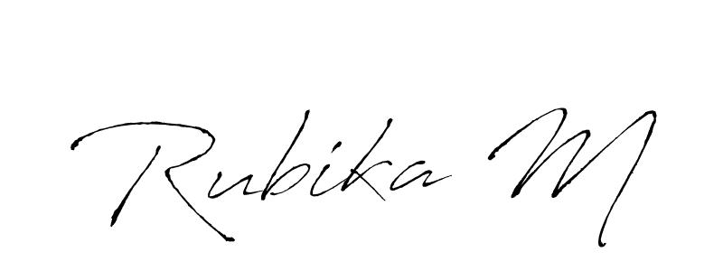 Rubika M stylish signature style. Best Handwritten Sign (Antro_Vectra) for my name. Handwritten Signature Collection Ideas for my name Rubika M. Rubika M signature style 6 images and pictures png