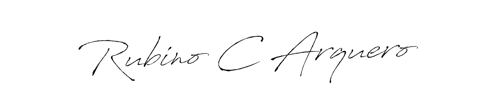 How to make Rubino C Arquero name signature. Use Antro_Vectra style for creating short signs online. This is the latest handwritten sign. Rubino C Arquero signature style 6 images and pictures png