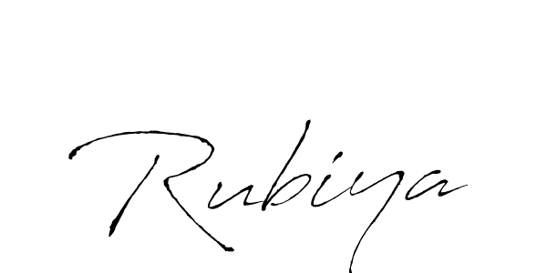 Use a signature maker to create a handwritten signature online. With this signature software, you can design (Antro_Vectra) your own signature for name Rubiya. Rubiya signature style 6 images and pictures png