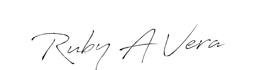 Ruby A Vera stylish signature style. Best Handwritten Sign (Antro_Vectra) for my name. Handwritten Signature Collection Ideas for my name Ruby A Vera. Ruby A Vera signature style 6 images and pictures png