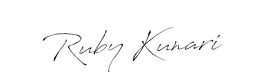 How to make Ruby Kunari signature? Antro_Vectra is a professional autograph style. Create handwritten signature for Ruby Kunari name. Ruby Kunari signature style 6 images and pictures png