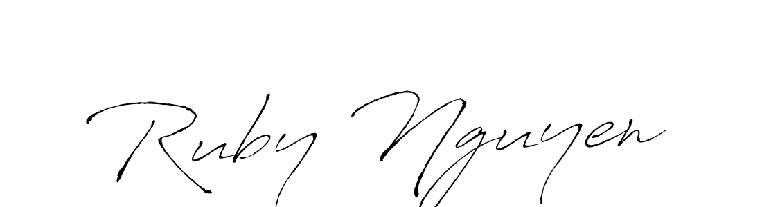 Also we have Ruby Nguyen name is the best signature style. Create professional handwritten signature collection using Antro_Vectra autograph style. Ruby Nguyen signature style 6 images and pictures png