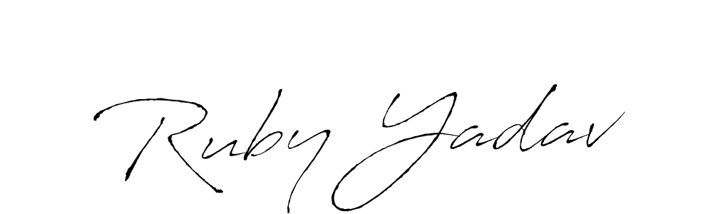 Use a signature maker to create a handwritten signature online. With this signature software, you can design (Antro_Vectra) your own signature for name Ruby Yadav. Ruby Yadav signature style 6 images and pictures png