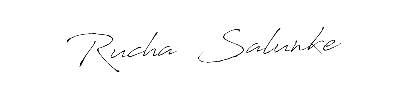 How to make Rucha  Salunke name signature. Use Antro_Vectra style for creating short signs online. This is the latest handwritten sign. Rucha  Salunke signature style 6 images and pictures png