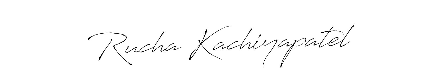 Create a beautiful signature design for name Rucha Kachiyapatel. With this signature (Antro_Vectra) fonts, you can make a handwritten signature for free. Rucha Kachiyapatel signature style 6 images and pictures png