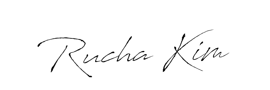 How to make Rucha Kim signature? Antro_Vectra is a professional autograph style. Create handwritten signature for Rucha Kim name. Rucha Kim signature style 6 images and pictures png