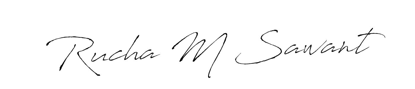 Create a beautiful signature design for name Rucha M Sawant. With this signature (Antro_Vectra) fonts, you can make a handwritten signature for free. Rucha M Sawant signature style 6 images and pictures png