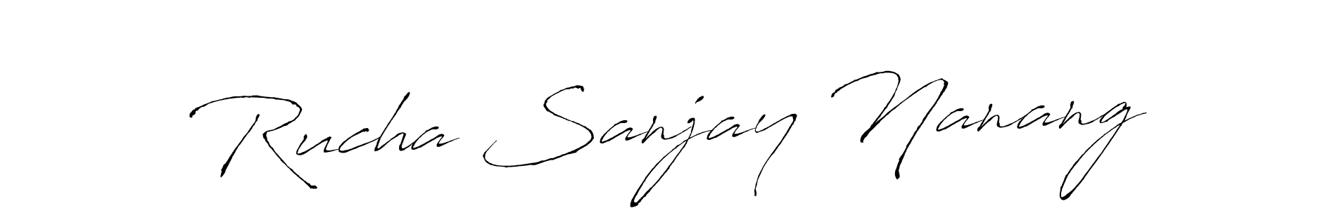 It looks lik you need a new signature style for name Rucha Sanjay Nanang. Design unique handwritten (Antro_Vectra) signature with our free signature maker in just a few clicks. Rucha Sanjay Nanang signature style 6 images and pictures png