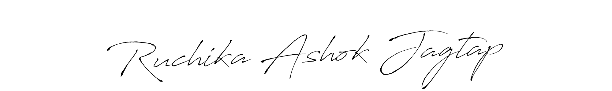 This is the best signature style for the Ruchika Ashok Jagtap name. Also you like these signature font (Antro_Vectra). Mix name signature. Ruchika Ashok Jagtap signature style 6 images and pictures png