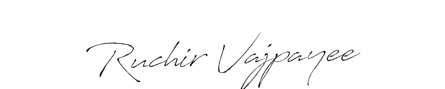 Create a beautiful signature design for name Ruchir Vajpayee. With this signature (Antro_Vectra) fonts, you can make a handwritten signature for free. Ruchir Vajpayee signature style 6 images and pictures png
