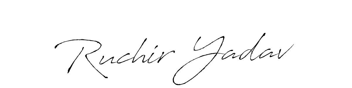 You should practise on your own different ways (Antro_Vectra) to write your name (Ruchir Yadav) in signature. don't let someone else do it for you. Ruchir Yadav signature style 6 images and pictures png