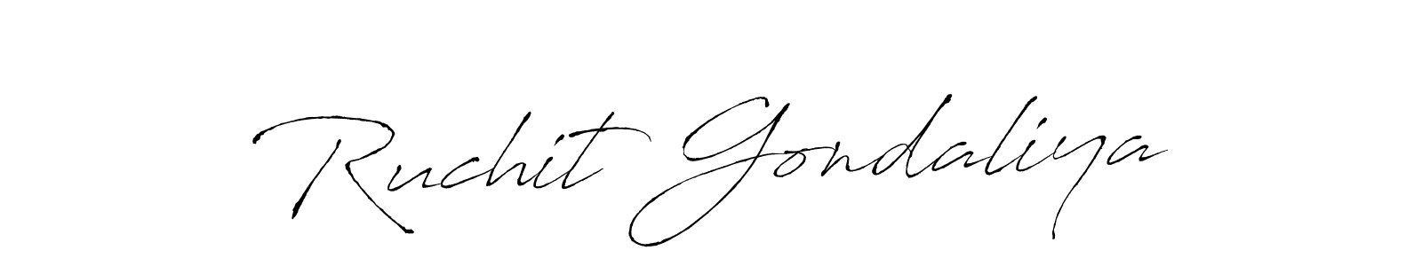 Also You can easily find your signature by using the search form. We will create Ruchit Gondaliya name handwritten signature images for you free of cost using Antro_Vectra sign style. Ruchit Gondaliya signature style 6 images and pictures png