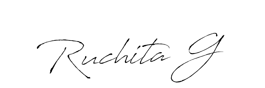if you are searching for the best signature style for your name Ruchita G. so please give up your signature search. here we have designed multiple signature styles  using Antro_Vectra. Ruchita G signature style 6 images and pictures png