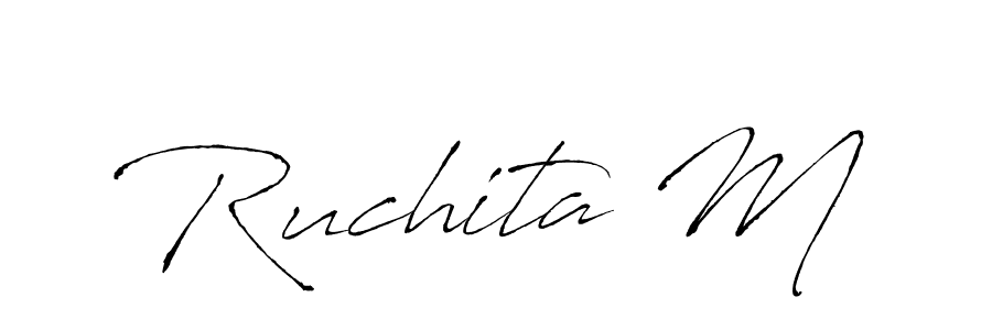 Design your own signature with our free online signature maker. With this signature software, you can create a handwritten (Antro_Vectra) signature for name Ruchita M. Ruchita M signature style 6 images and pictures png