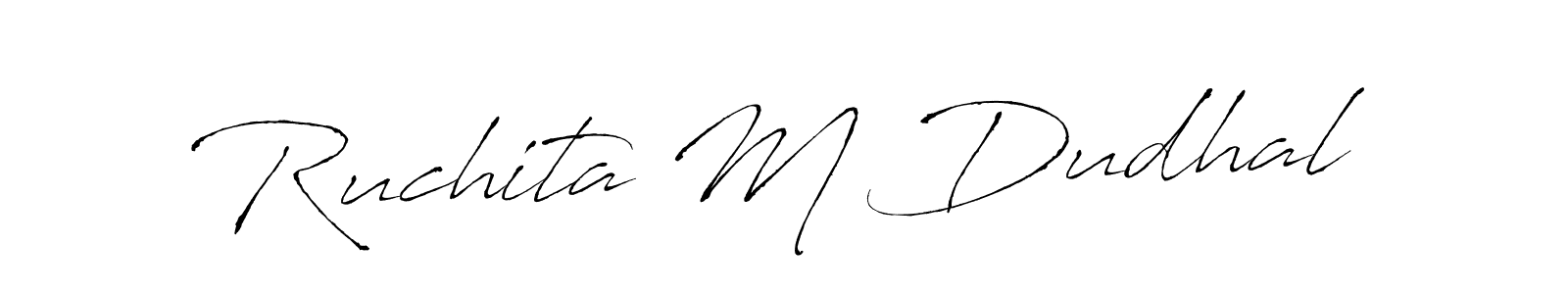 How to make Ruchita M Dudhal signature? Antro_Vectra is a professional autograph style. Create handwritten signature for Ruchita M Dudhal name. Ruchita M Dudhal signature style 6 images and pictures png