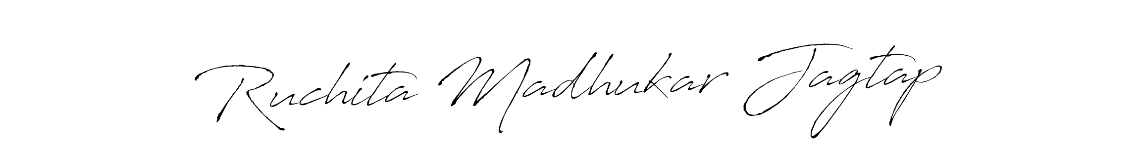 You should practise on your own different ways (Antro_Vectra) to write your name (Ruchita Madhukar Jagtap) in signature. don't let someone else do it for you. Ruchita Madhukar Jagtap signature style 6 images and pictures png