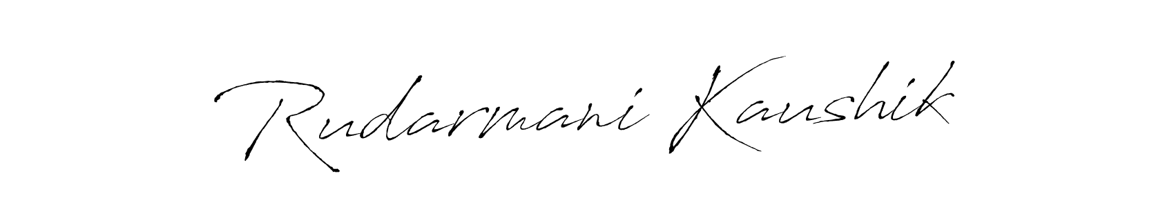 You should practise on your own different ways (Antro_Vectra) to write your name (Rudarmani Kaushik) in signature. don't let someone else do it for you. Rudarmani Kaushik signature style 6 images and pictures png