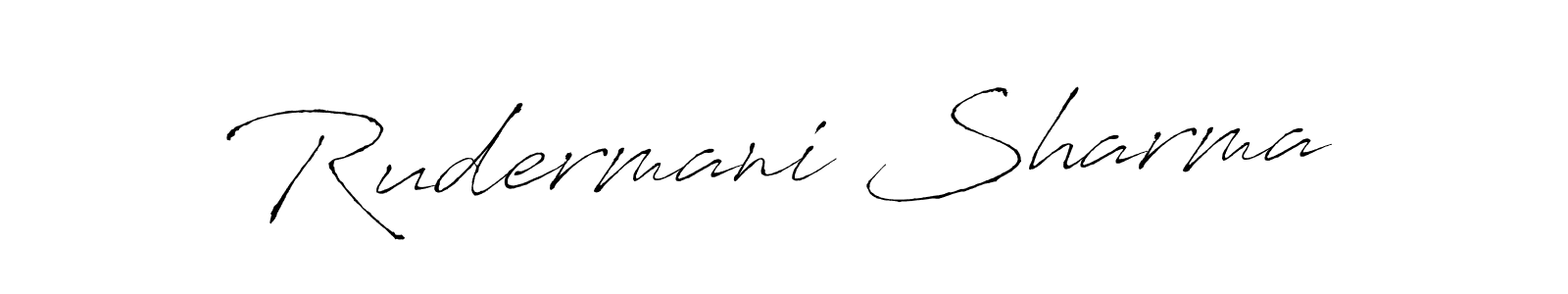 Antro_Vectra is a professional signature style that is perfect for those who want to add a touch of class to their signature. It is also a great choice for those who want to make their signature more unique. Get Rudermani Sharma name to fancy signature for free. Rudermani Sharma signature style 6 images and pictures png