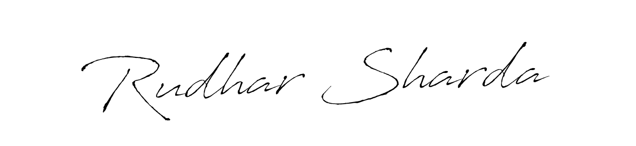 Make a beautiful signature design for name Rudhar Sharda. With this signature (Antro_Vectra) style, you can create a handwritten signature for free. Rudhar Sharda signature style 6 images and pictures png