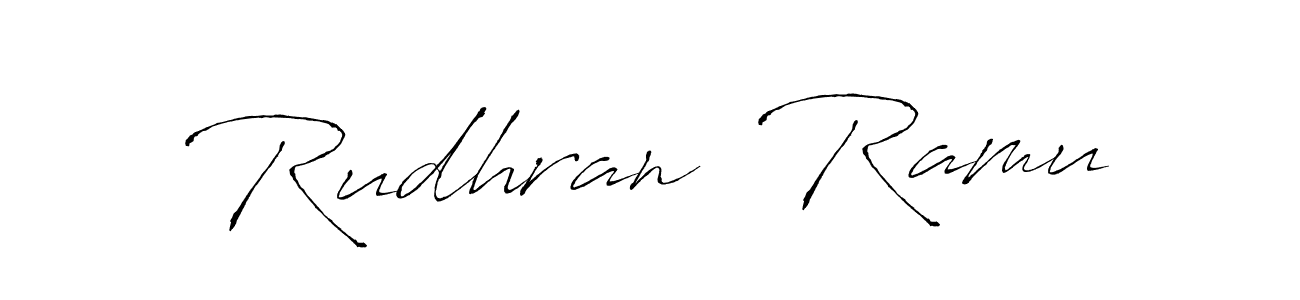 How to make Rudhran  Ramu name signature. Use Antro_Vectra style for creating short signs online. This is the latest handwritten sign. Rudhran  Ramu signature style 6 images and pictures png