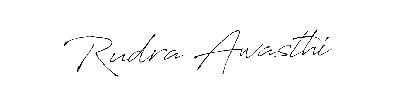 How to make Rudra Awasthi name signature. Use Antro_Vectra style for creating short signs online. This is the latest handwritten sign. Rudra Awasthi signature style 6 images and pictures png