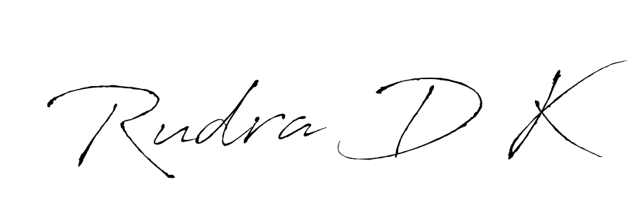 Create a beautiful signature design for name Rudra D K. With this signature (Antro_Vectra) fonts, you can make a handwritten signature for free. Rudra D K signature style 6 images and pictures png