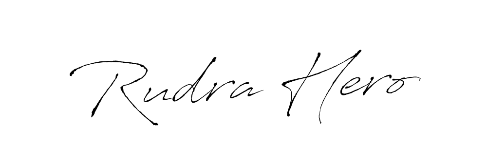 Create a beautiful signature design for name Rudra Hero. With this signature (Antro_Vectra) fonts, you can make a handwritten signature for free. Rudra Hero signature style 6 images and pictures png