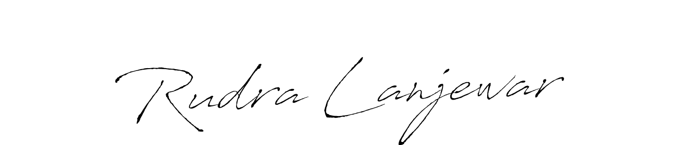 The best way (Antro_Vectra) to make a short signature is to pick only two or three words in your name. The name Rudra Lanjewar include a total of six letters. For converting this name. Rudra Lanjewar signature style 6 images and pictures png