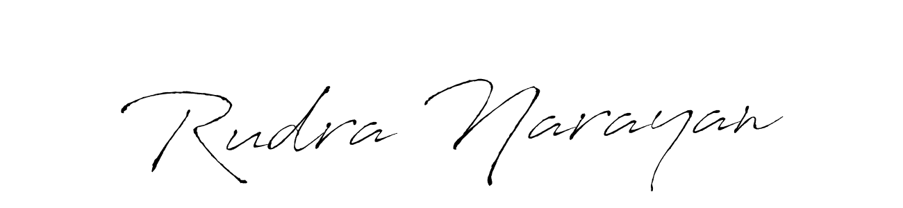 Make a beautiful signature design for name Rudra Narayan. With this signature (Antro_Vectra) style, you can create a handwritten signature for free. Rudra Narayan signature style 6 images and pictures png