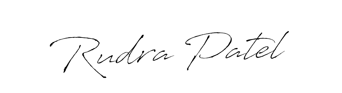 How to make Rudra Patel name signature. Use Antro_Vectra style for creating short signs online. This is the latest handwritten sign. Rudra Patel signature style 6 images and pictures png