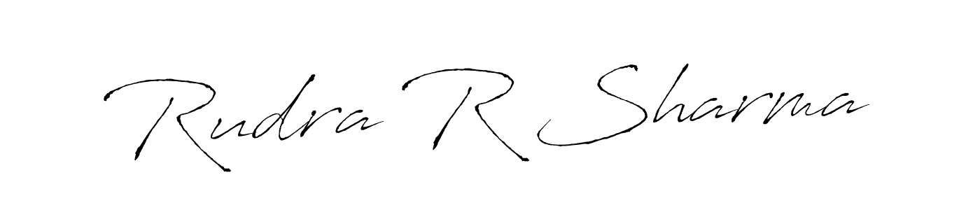 How to make Rudra R Sharma signature? Antro_Vectra is a professional autograph style. Create handwritten signature for Rudra R Sharma name. Rudra R Sharma signature style 6 images and pictures png