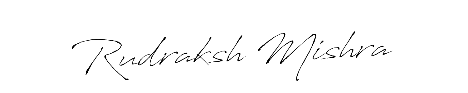 How to make Rudraksh Mishra name signature. Use Antro_Vectra style for creating short signs online. This is the latest handwritten sign. Rudraksh Mishra signature style 6 images and pictures png