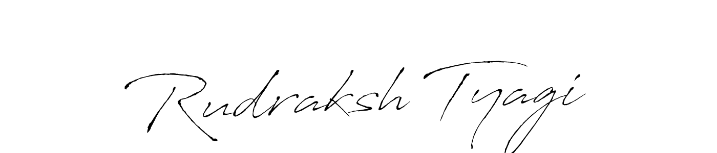 How to make Rudraksh Tyagi name signature. Use Antro_Vectra style for creating short signs online. This is the latest handwritten sign. Rudraksh Tyagi signature style 6 images and pictures png