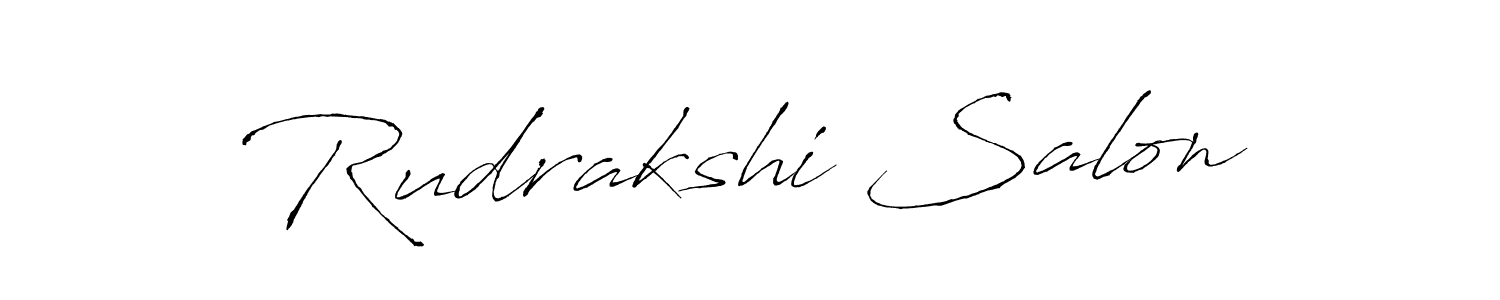 Also we have Rudrakshi Salon name is the best signature style. Create professional handwritten signature collection using Antro_Vectra autograph style. Rudrakshi Salon signature style 6 images and pictures png