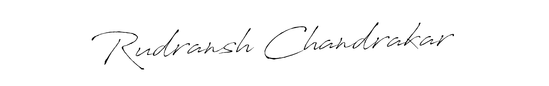 Antro_Vectra is a professional signature style that is perfect for those who want to add a touch of class to their signature. It is also a great choice for those who want to make their signature more unique. Get Rudransh Chandrakar name to fancy signature for free. Rudransh Chandrakar signature style 6 images and pictures png