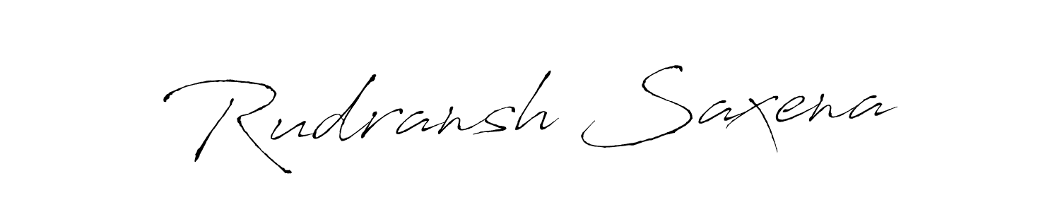 How to make Rudransh Saxena name signature. Use Antro_Vectra style for creating short signs online. This is the latest handwritten sign. Rudransh Saxena signature style 6 images and pictures png