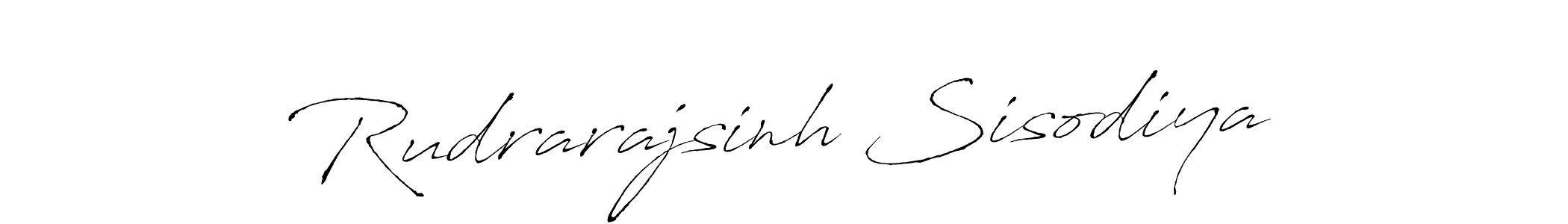 How to make Rudrarajsinh Sisodiya name signature. Use Antro_Vectra style for creating short signs online. This is the latest handwritten sign. Rudrarajsinh Sisodiya signature style 6 images and pictures png