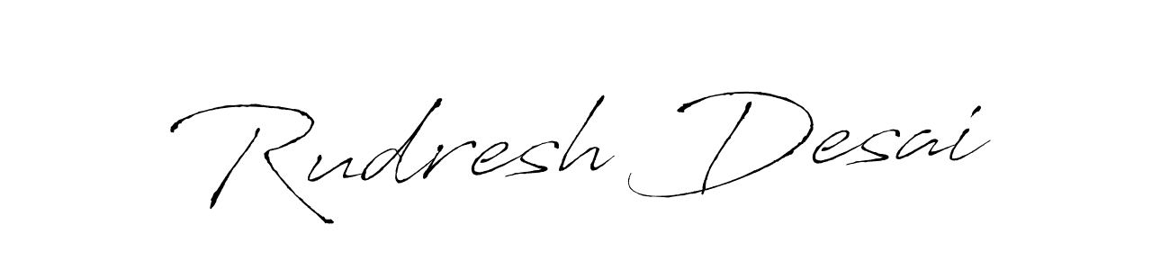 Make a beautiful signature design for name Rudresh Desai. With this signature (Antro_Vectra) style, you can create a handwritten signature for free. Rudresh Desai signature style 6 images and pictures png