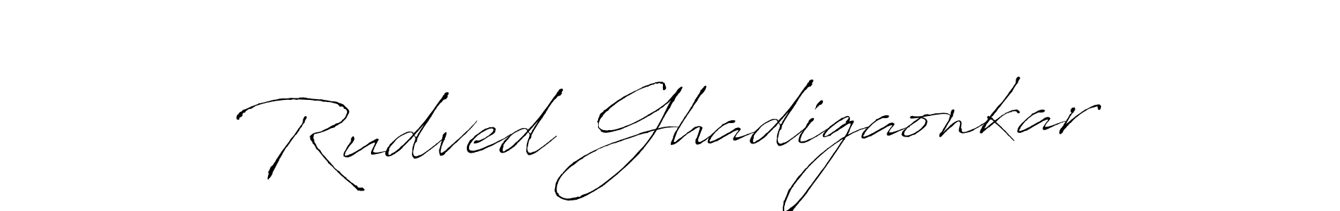 Antro_Vectra is a professional signature style that is perfect for those who want to add a touch of class to their signature. It is also a great choice for those who want to make their signature more unique. Get Rudved Ghadigaonkar name to fancy signature for free. Rudved Ghadigaonkar signature style 6 images and pictures png