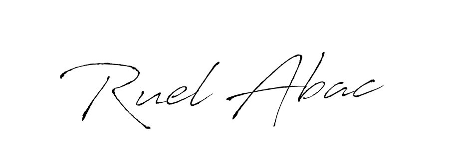 Use a signature maker to create a handwritten signature online. With this signature software, you can design (Antro_Vectra) your own signature for name Ruel Abac. Ruel Abac signature style 6 images and pictures png