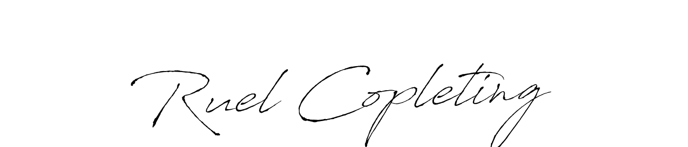 if you are searching for the best signature style for your name Ruel Copleting. so please give up your signature search. here we have designed multiple signature styles  using Antro_Vectra. Ruel Copleting signature style 6 images and pictures png