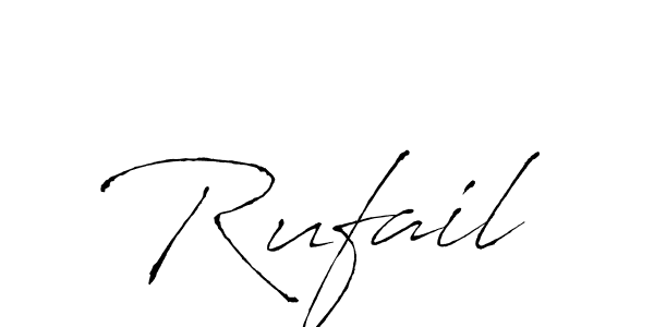 Rufail stylish signature style. Best Handwritten Sign (Antro_Vectra) for my name. Handwritten Signature Collection Ideas for my name Rufail. Rufail signature style 6 images and pictures png