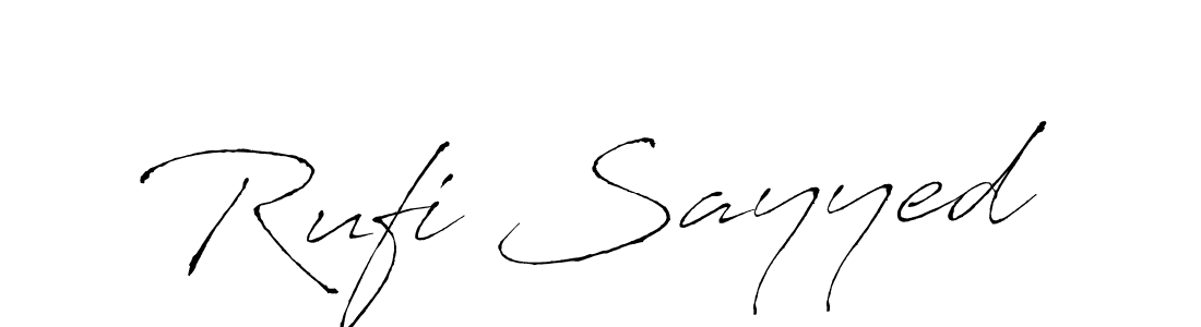 Use a signature maker to create a handwritten signature online. With this signature software, you can design (Antro_Vectra) your own signature for name Rufi Sayyed. Rufi Sayyed signature style 6 images and pictures png