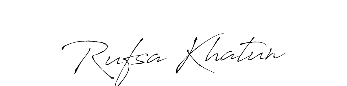 Antro_Vectra is a professional signature style that is perfect for those who want to add a touch of class to their signature. It is also a great choice for those who want to make their signature more unique. Get Rufsa Khatun name to fancy signature for free. Rufsa Khatun signature style 6 images and pictures png