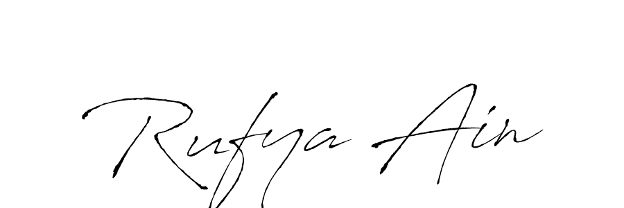 How to make Rufya Ain name signature. Use Antro_Vectra style for creating short signs online. This is the latest handwritten sign. Rufya Ain signature style 6 images and pictures png