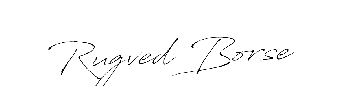 How to make Rugved Borse name signature. Use Antro_Vectra style for creating short signs online. This is the latest handwritten sign. Rugved Borse signature style 6 images and pictures png