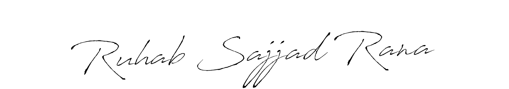 How to make Ruhab Sajjad Rana name signature. Use Antro_Vectra style for creating short signs online. This is the latest handwritten sign. Ruhab Sajjad Rana signature style 6 images and pictures png